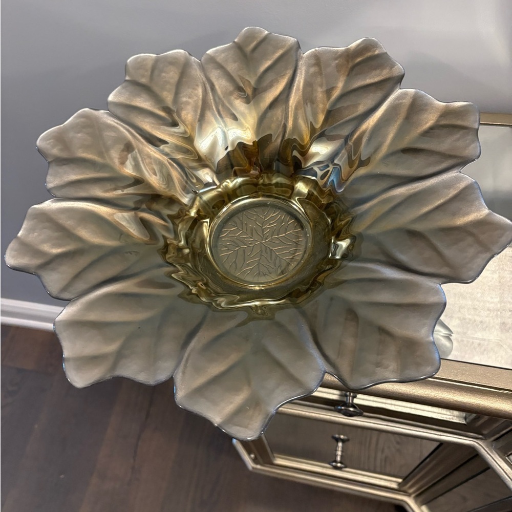 Pottery Barn bronze sunflower accent bowl NWT ret $225